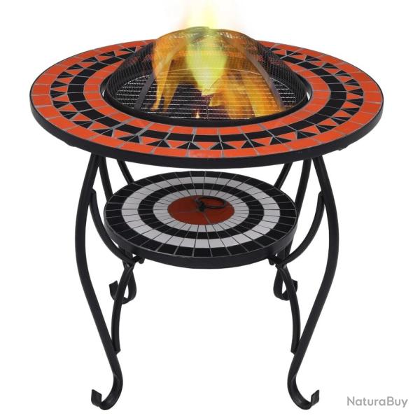 Table de foyer mosa�que Terre cuite et blanc 68 cm C�ramique alsavelo