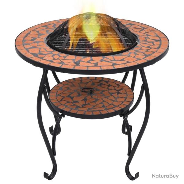 Table de foyer mosa�que Terre cuite 68 cm C�ramique alsavelo
