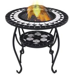 Table de foyer mosa&iuml;que Noir et blanc 68 cm C&eacute;ramique