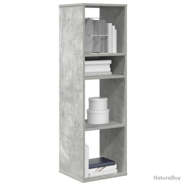 Biblioth�que gris b�ton 34x31x112 cm bois d'ing�nierie alsavelo
