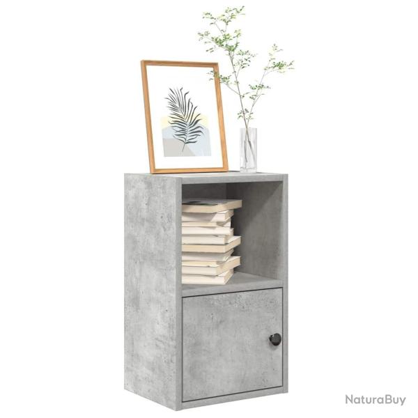 Biblioth�que gris b�ton 31x24x52 cm bois d'ing�nierie alsavelo