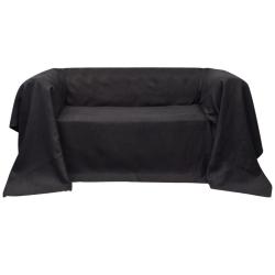 Housse de canap&eacute; Micro-su&egrave;de Anthracite 270x350 cm alsavelo
