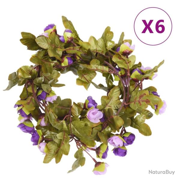 Guirlandes de fleurs de No�l 6 pcs violet clair 215 cm alsavelo