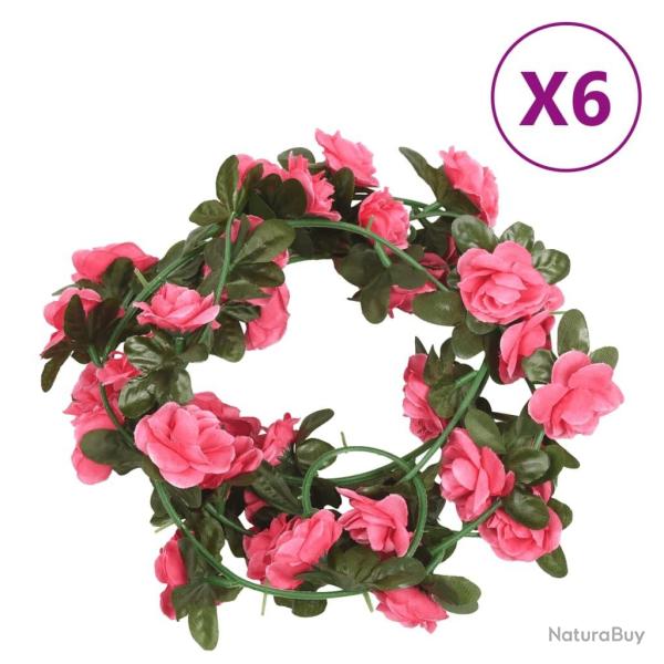 Guirlandes de fleurs de No�l 6 pcs rose 240 cm alsavelo
