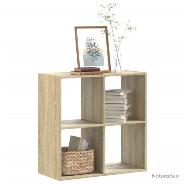 Biblioth�que ch�ne sonoma 68,5x32x68,5 cm bois d'ing�nierie alsavelo