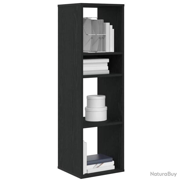Biblioth�que noir 34x31x112 cm bois d'ing�nierie alsavelo