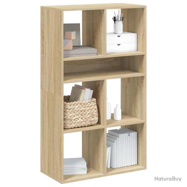 Biblioth�que ch�ne sonoma 66x31x112 cm bois d'ing�nierie