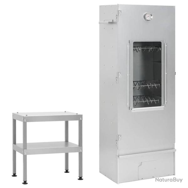 Fumoir � four � barbecue avec table acier galvanis�
