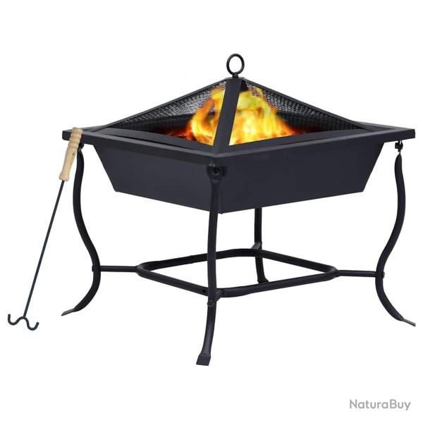 Foyer Noir 42x42x45 cm Acier alsavelo