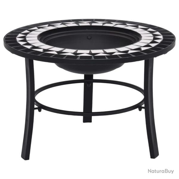 Foyer mosa�que Noir et blanc 68 cm C�ramique alsavelo