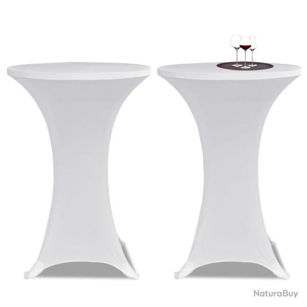 Housses �lastiques de table � 60 cm Blanc 2 pcs alsavelo