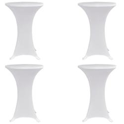 Housses &eacute;lastiques de table &Oslash; 60 cm Blanc 4 pcs alsavelo