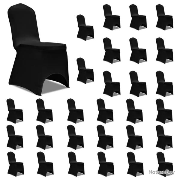Housses �lastiques de chaise Noir 30 pcs alsavelo