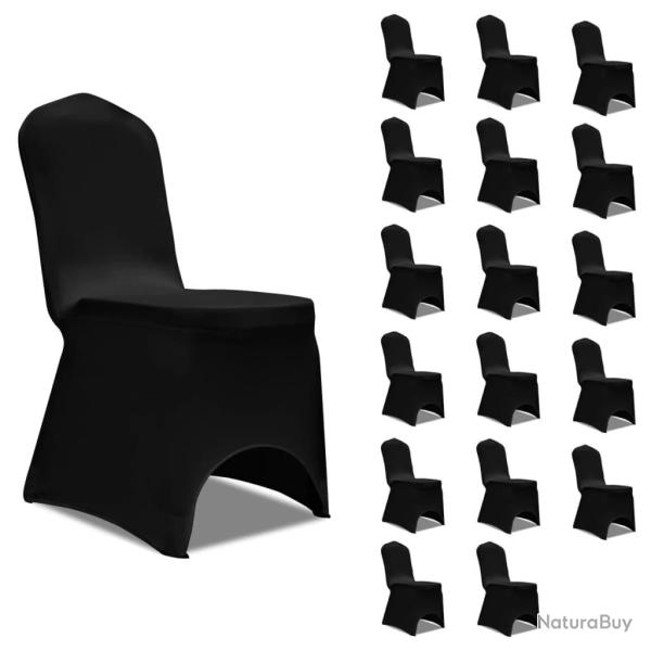 Housses �lastiques de chaise Noir 18 pcs alsavelo
