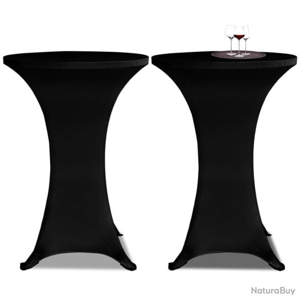Housses �lastiques de table � 80 cm Noir 2 pcs alsavelo