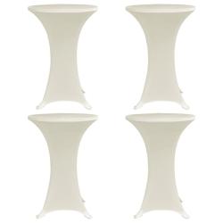 Housses &eacute;lastiques de table &Oslash; 60 cm Cr&egrave;me 4 pcs alsavelo