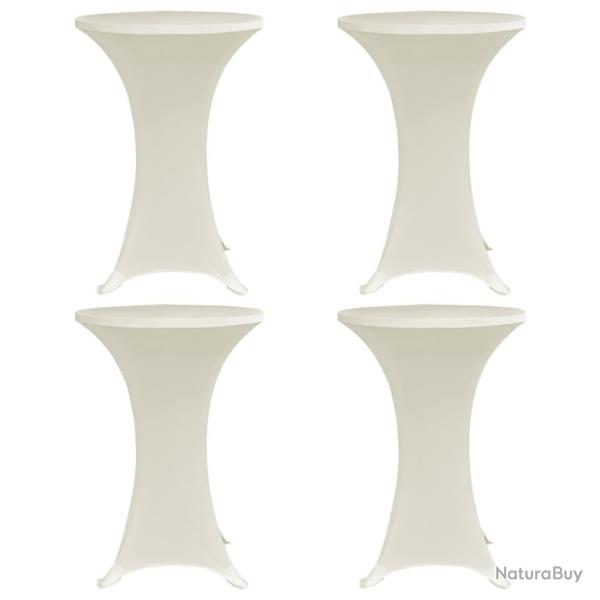 Housses �lastiques de table � 60 cm Cr�me 4 pcs alsavelo