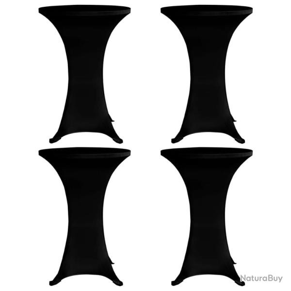 Housses �lastiques de table � 60 cm Noir 4 pcs alsavelo