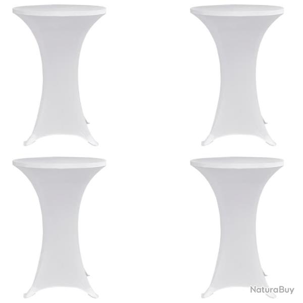 Housses �lastiques de table � 70 cm Blanc 4 pcs alsavelo