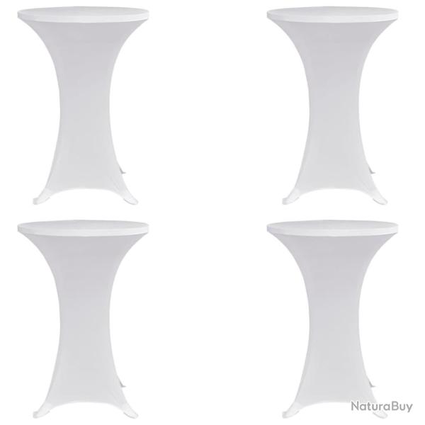Housses �lastiques de table � 80 cm Blanc 4 pcs alsavelo