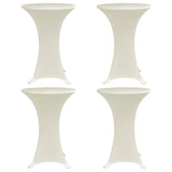Housses &eacute;lastiques de table &Oslash; 80 cm Cr&egrave;me 4 pcs alsavelo