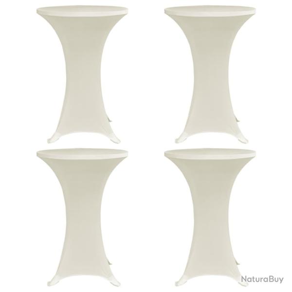 Housses �lastiques de table � 80 cm Cr�me 4 pcs alsavelo