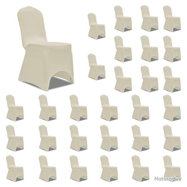 Housses �lastiques de chaise Cr�me 30 pcs alsavelo