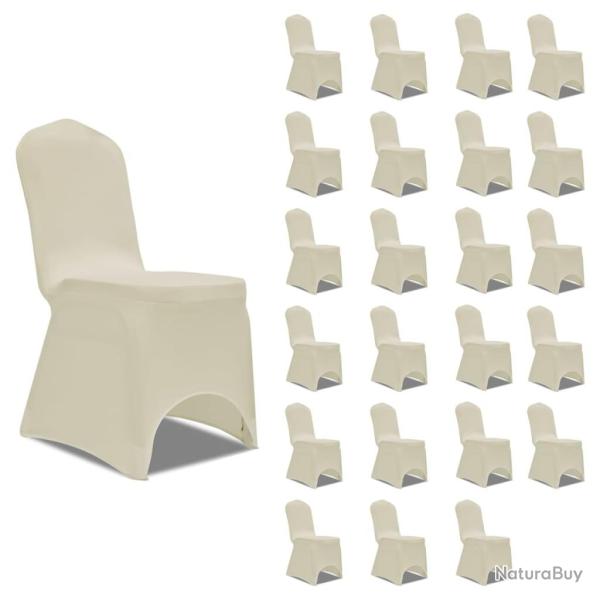 Housses �lastiques de chaise Cr�me 24 pcs alsavelo