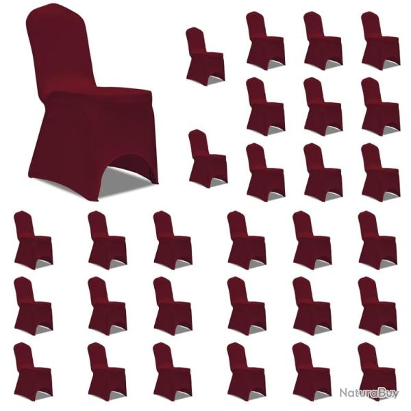 Housses �lastiques de chaise Bordeaux 30 pcs alsavelo
