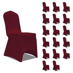 Housses &eacute;lastiques de chaise Bordeaux 18 pcs alsavelo