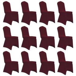 Housses &eacute;lastiques de chaise Bordeaux 12 pcs alsavelo