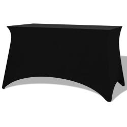 Housses extensibles pour table 2 pi&egrave;ces 120 x 60,5 x 74 cm Noir alsavelo