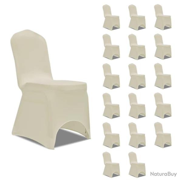 Housses �lastiques de chaise Cr�me 18 pcs alsavelo
