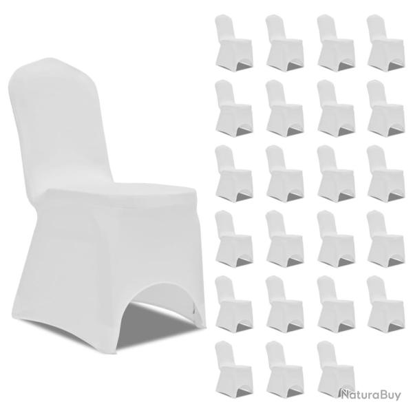 Housses �lastiques de chaise Blanc 24 pcs alsavelo