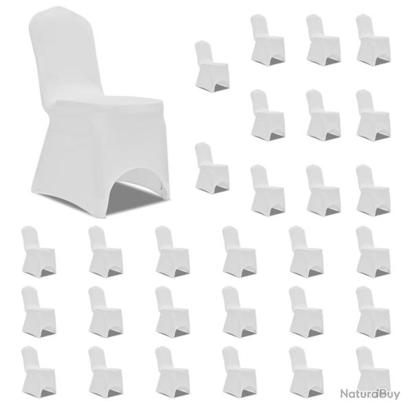 Housses �lastiques de chaise Blanc 30 pcs alsavelo