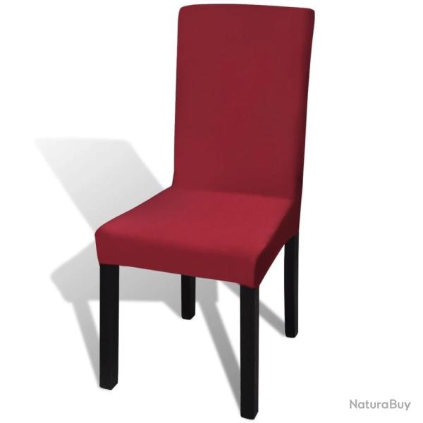 Housses de chaise �lastiques droites 6 pcs Bordeaux alsavelo