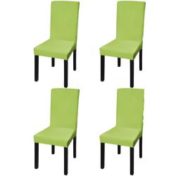 Housse de chaise droite extensible 4 pcs vert alsavelo