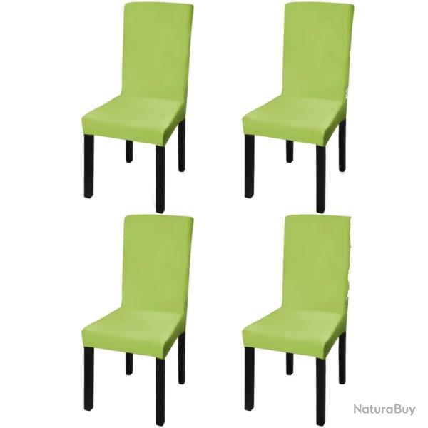 Housse de chaise droite extensible 4 pcs vert alsavelo