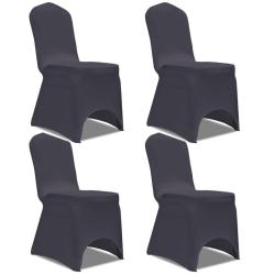 Housse de chaise extensible 4 pcs Anthracite alsavelo