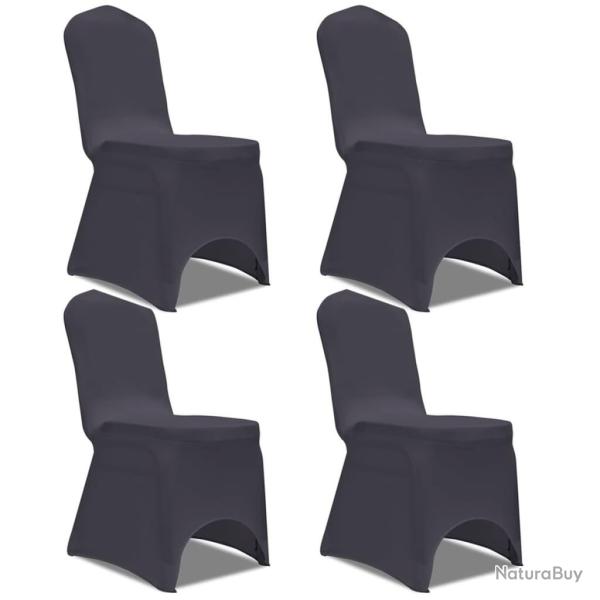 Housse de chaise extensible 4 pcs Anthracite alsavelo