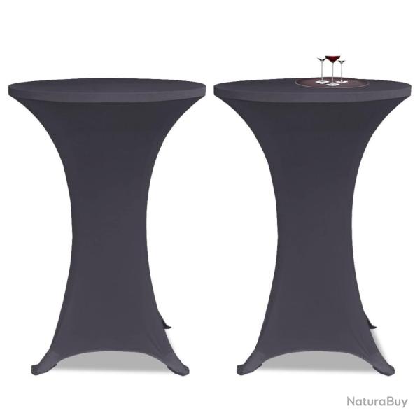Housse de table extensible 60 cm 2 pcs Anthracite alsavelo