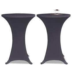 Housse de table extensible 80 cm 2 pcs Anthracite alsavelo