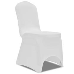 Housse de chaise extensible 100 pcs Blanc alsavelo