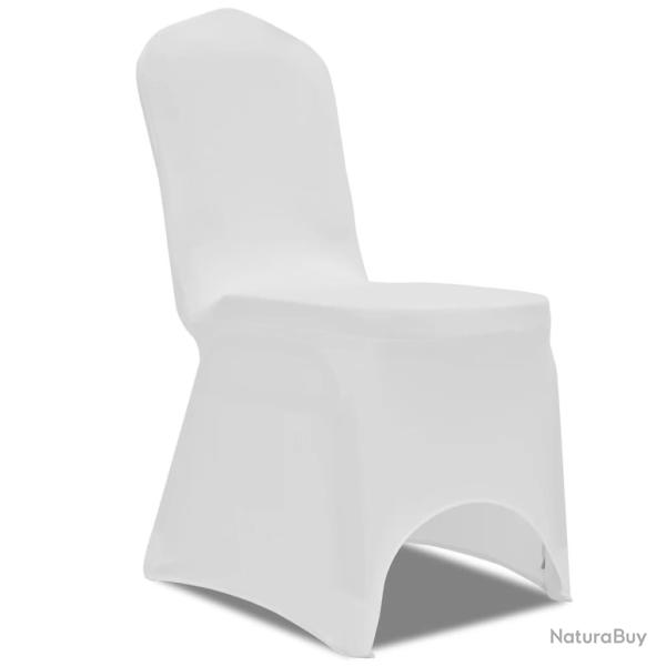 Housse de chaise extensible 100 pcs Blanc alsavelo