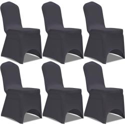 Housse de chaise extensible 6 pcs anthracite alsavelo