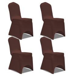 Housse de chaise extensible 4 pcs marron alsavelo