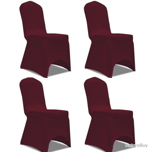 Housse de chaise extensible 4 pcs Bordeaux alsavelo