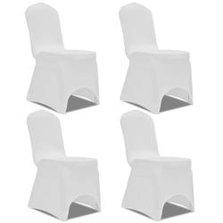 Housse de chaise extensible 4 pcs Blanc alsavelo