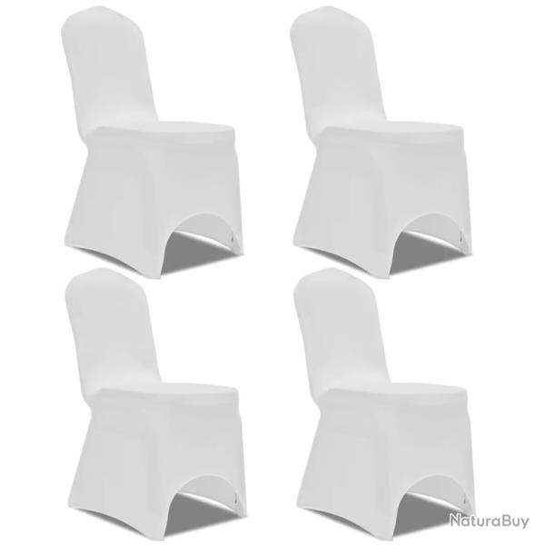 Housse de chaise extensible 4 pcs Blanc alsavelo