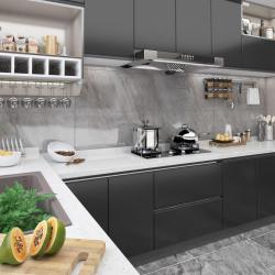 Films autoadh&eacute;sifs pour meubles 2 pcs Noir 500x90 cm PVC alsavelo